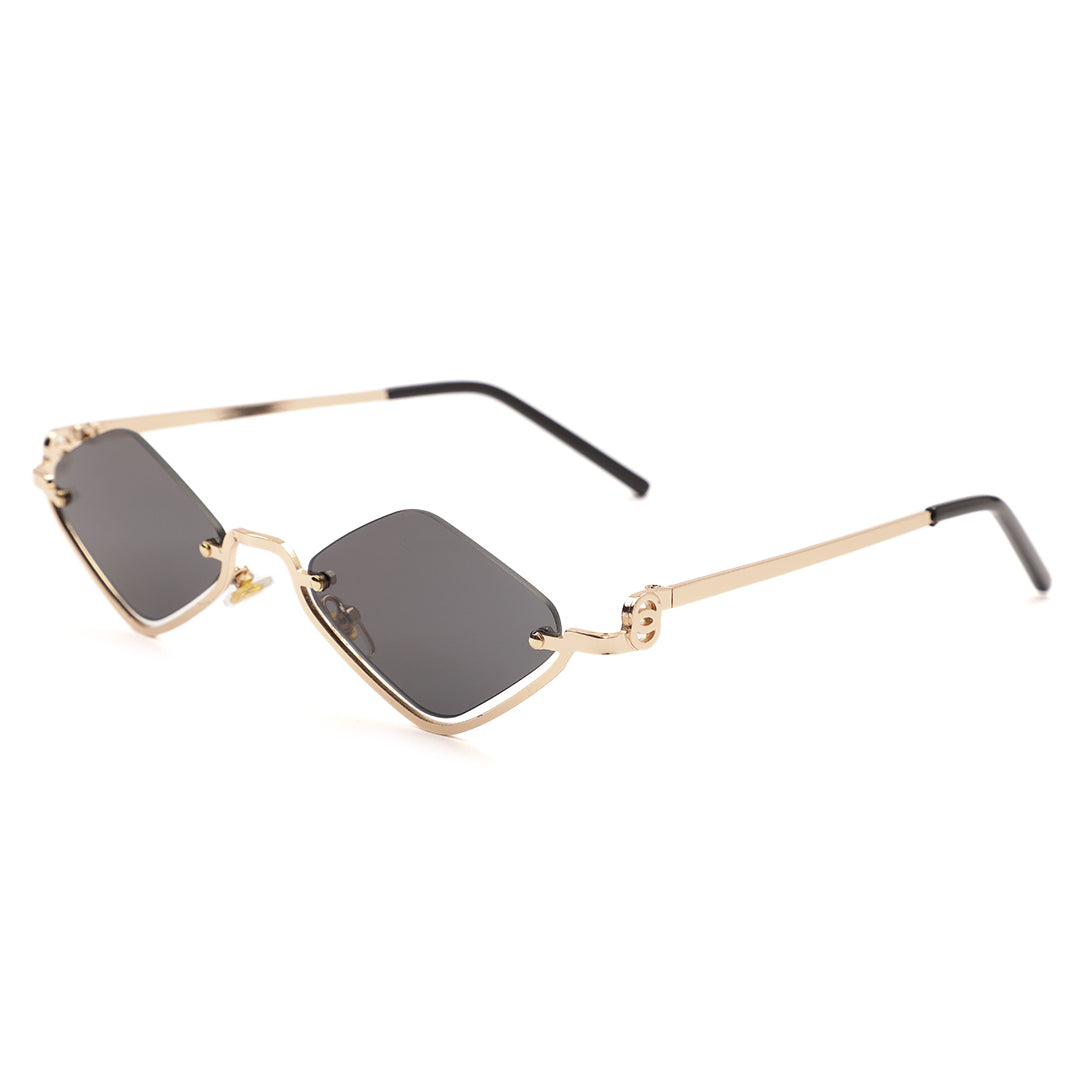 Geometric Rectangle Rimless Sunglasses