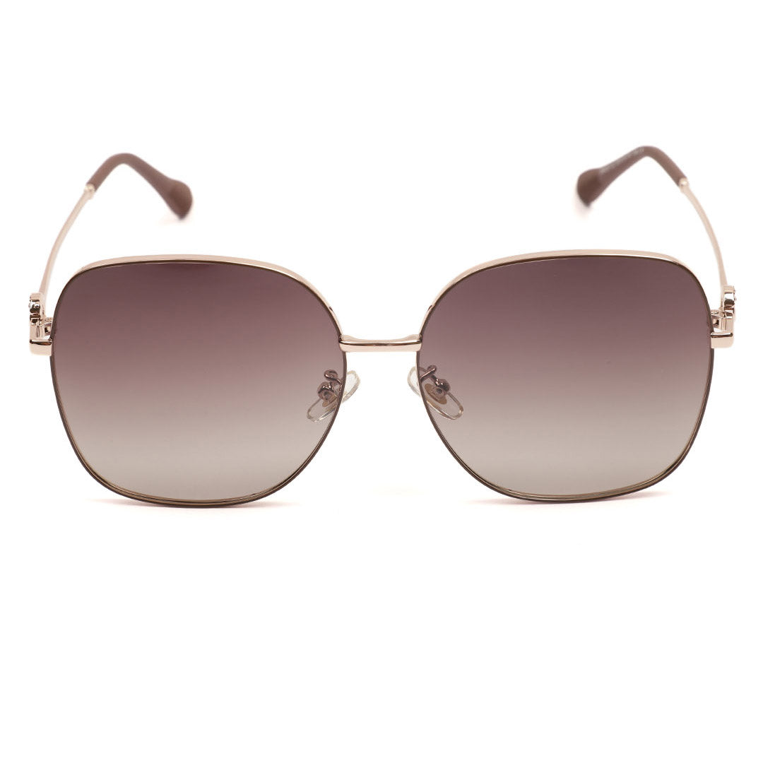 Oversized Rose Gold Logo Sunglasses