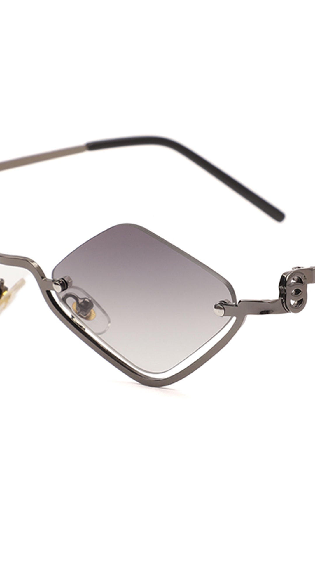 Geometric Rectangle Rimless Sunglasses