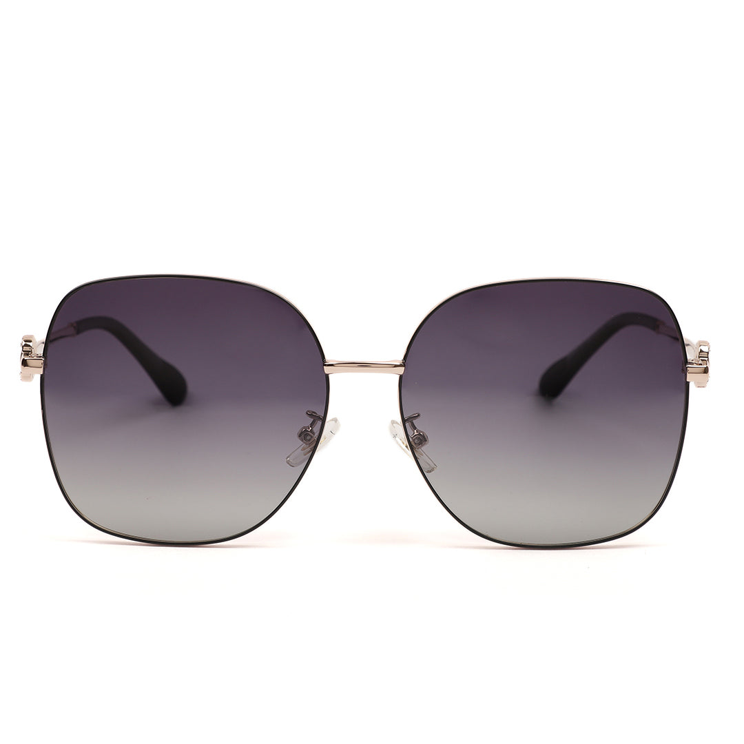 Oversized Rose Gold Logo Sunglasses