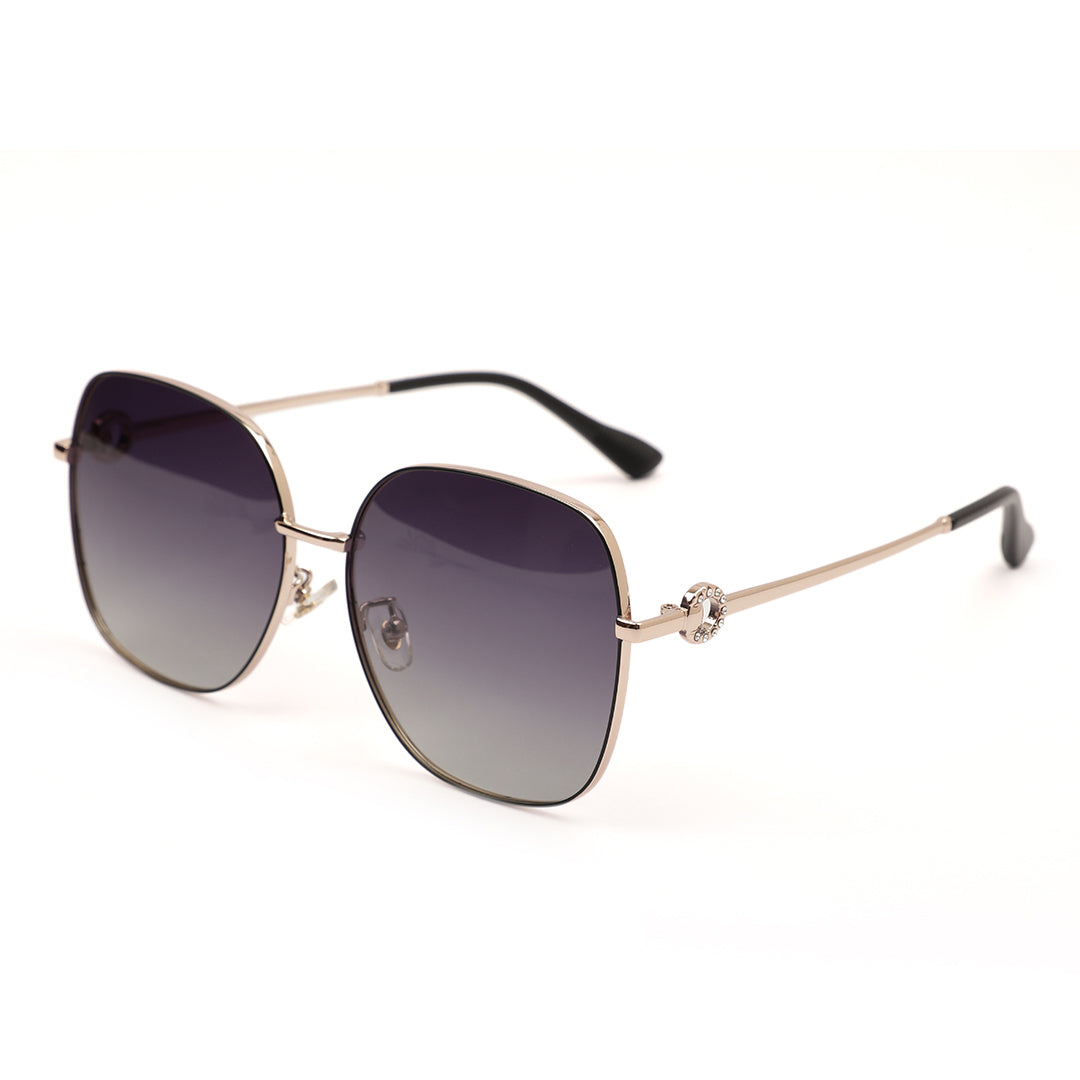 Oversized Rose Gold Logo Sunglasses