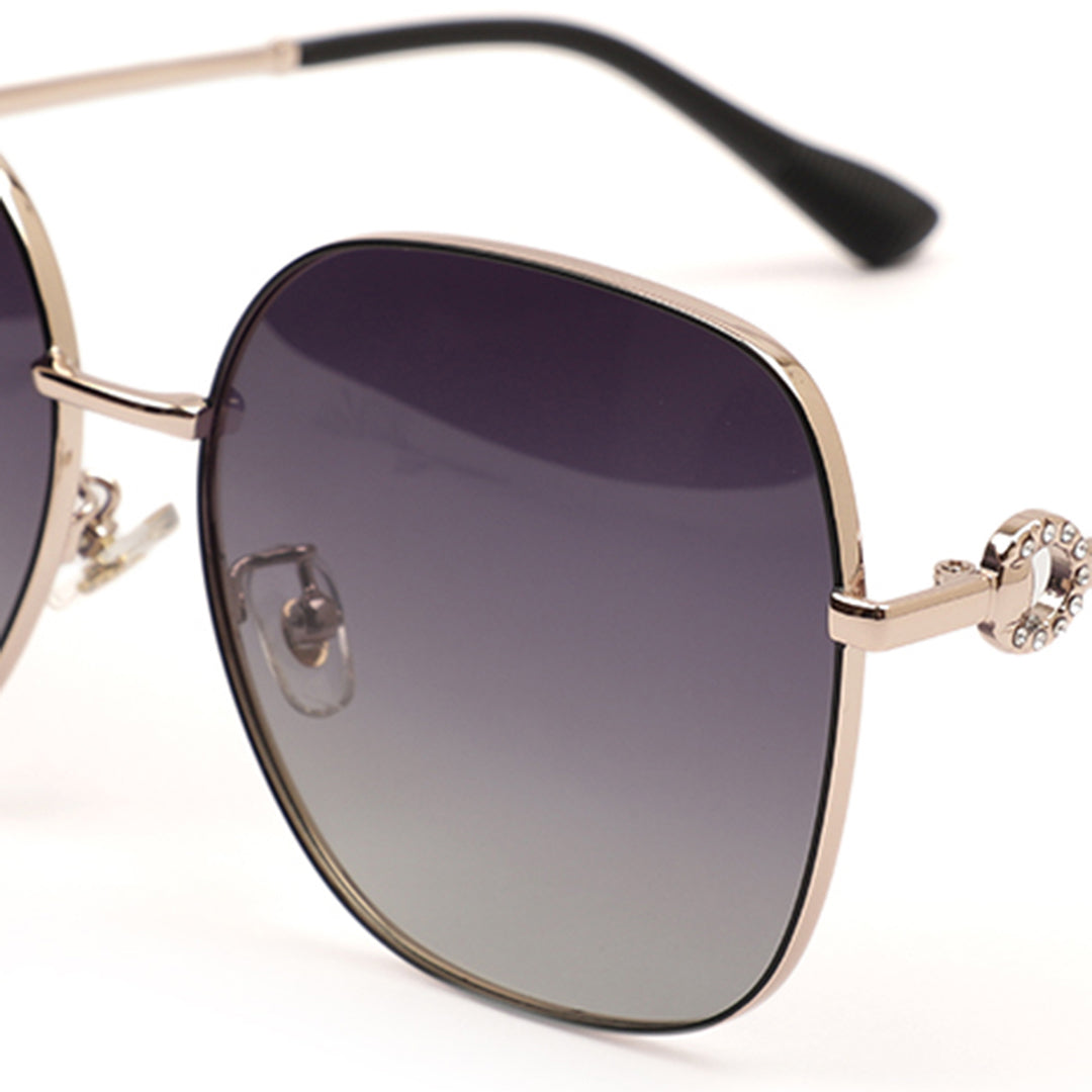 Oversized Rose Gold Logo Sunglasses