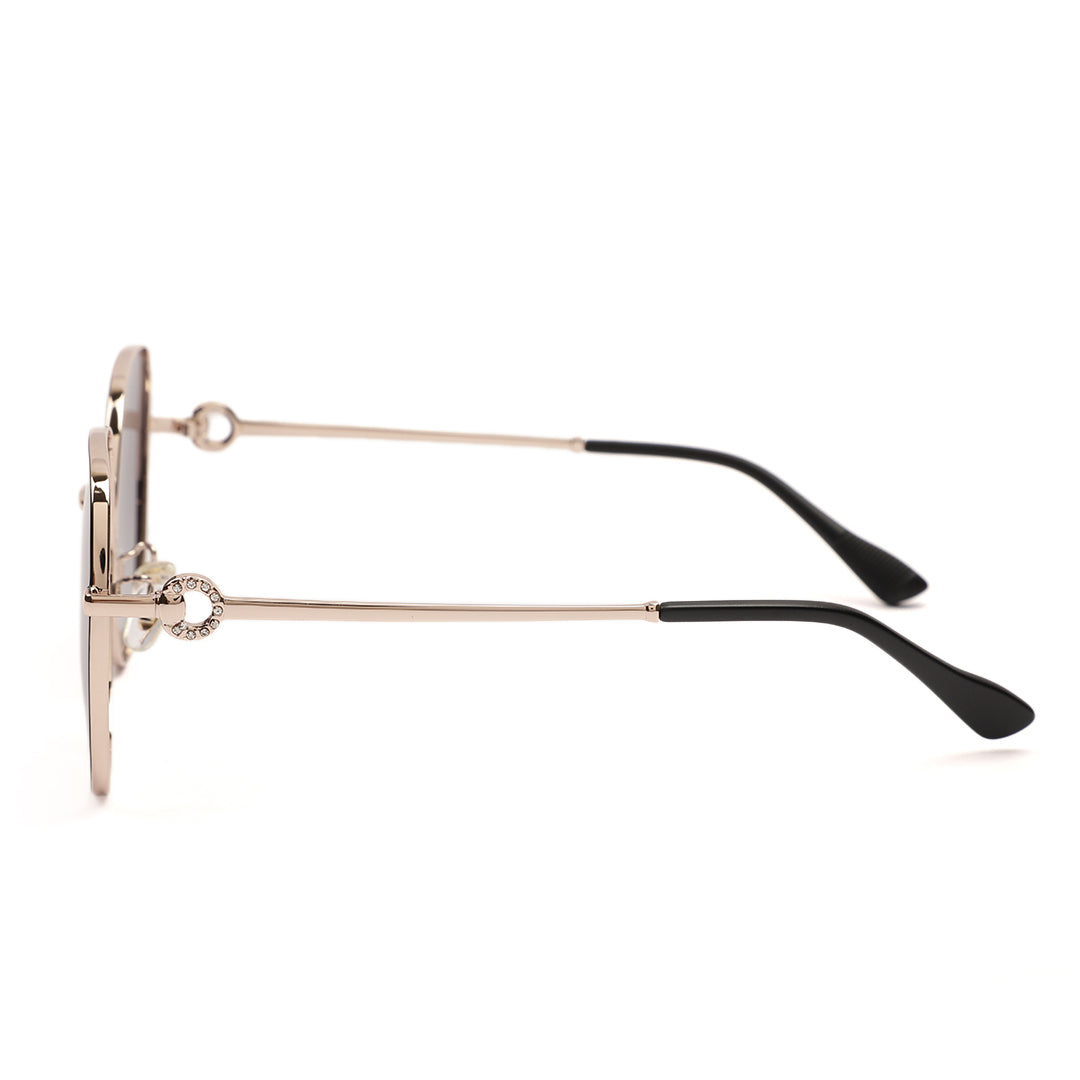 Oversized Rose Gold Logo Sunglasses