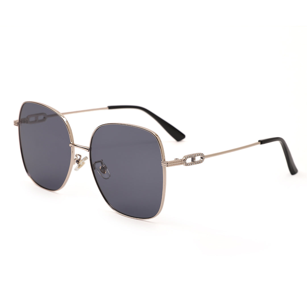 Modern Oversized Square Metal Sunglasses