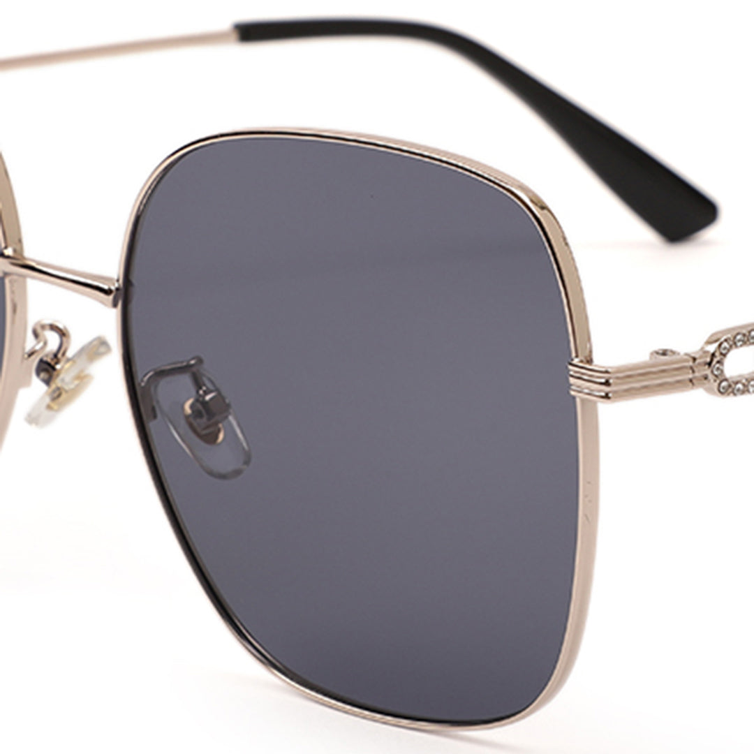 Modern Oversized Square Metal Sunglasses