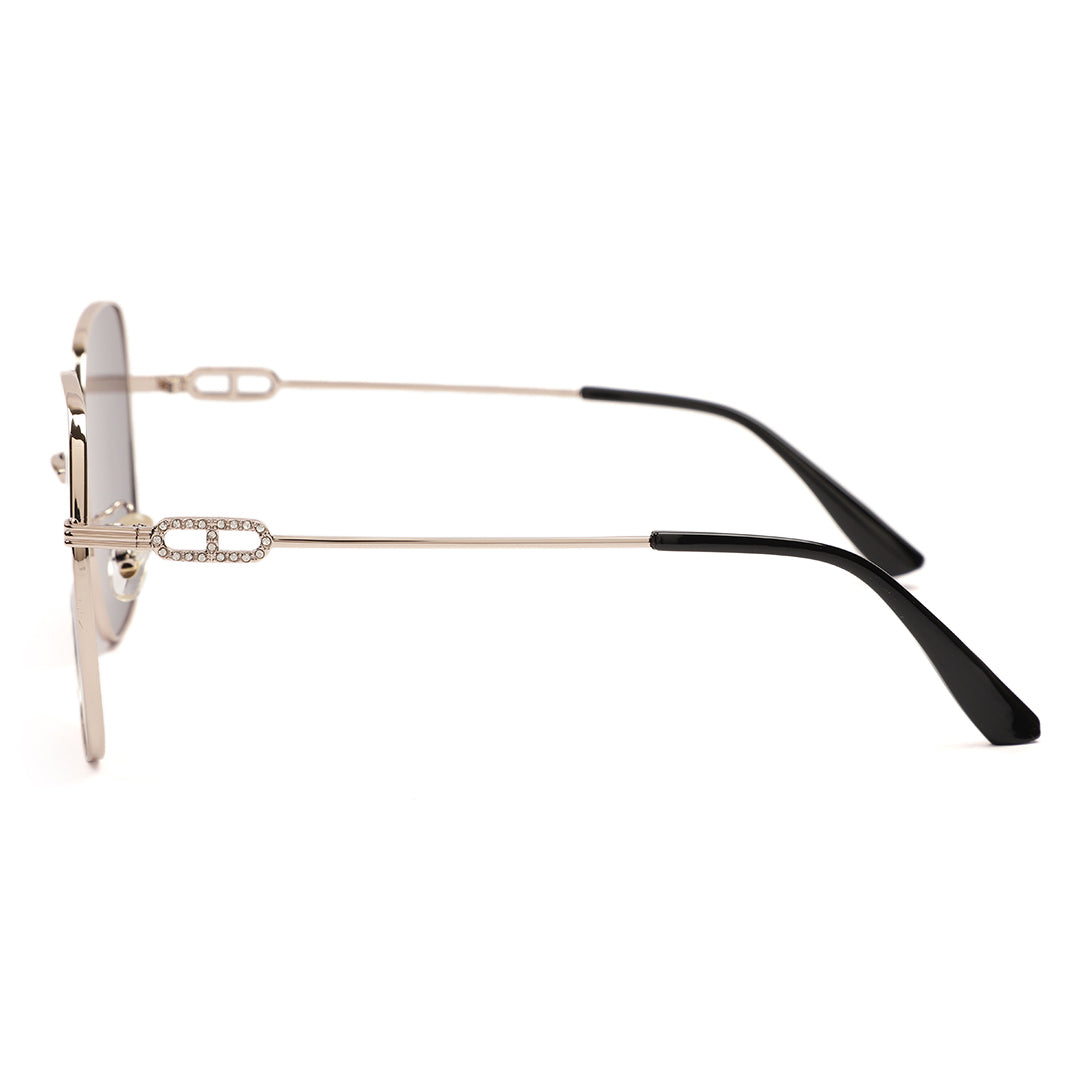 Modern Oversized Square Metal Sunglasses