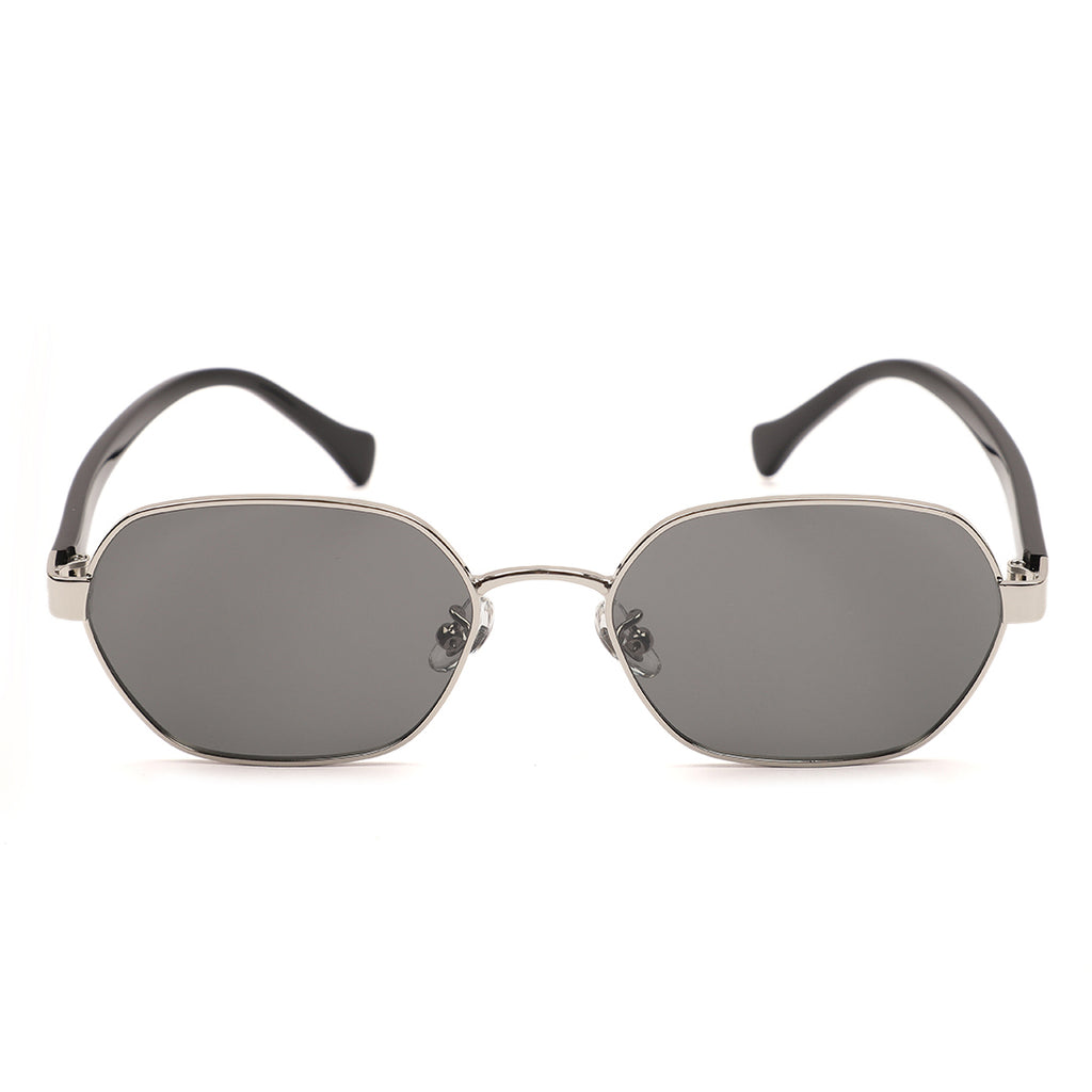 Minimalist Oval Silver Frame Sunglasses