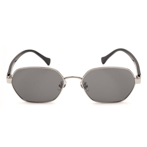 Minimalist Oval Silver Frame Sunglasses