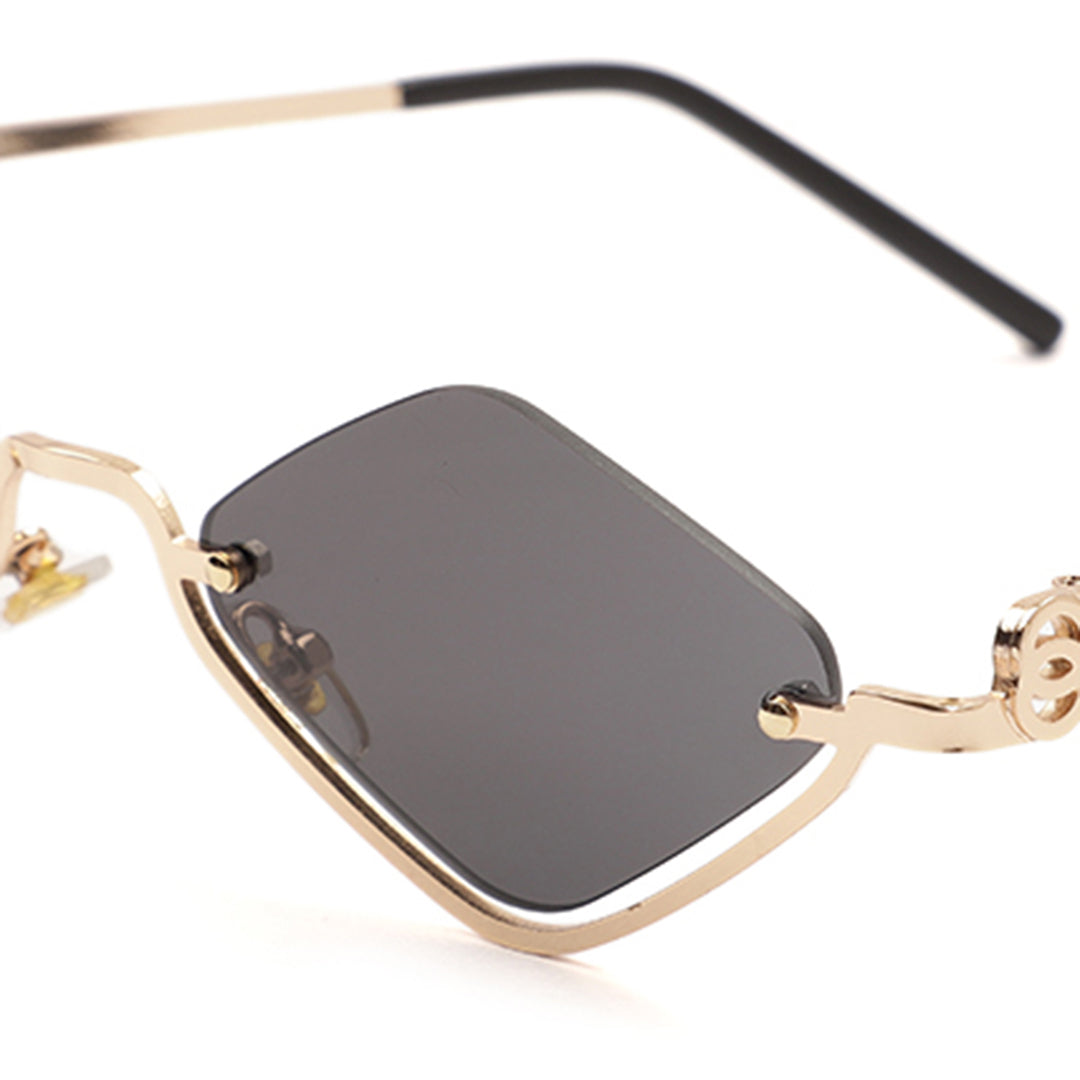 Geometric Rectangle Rimless Sunglasses
