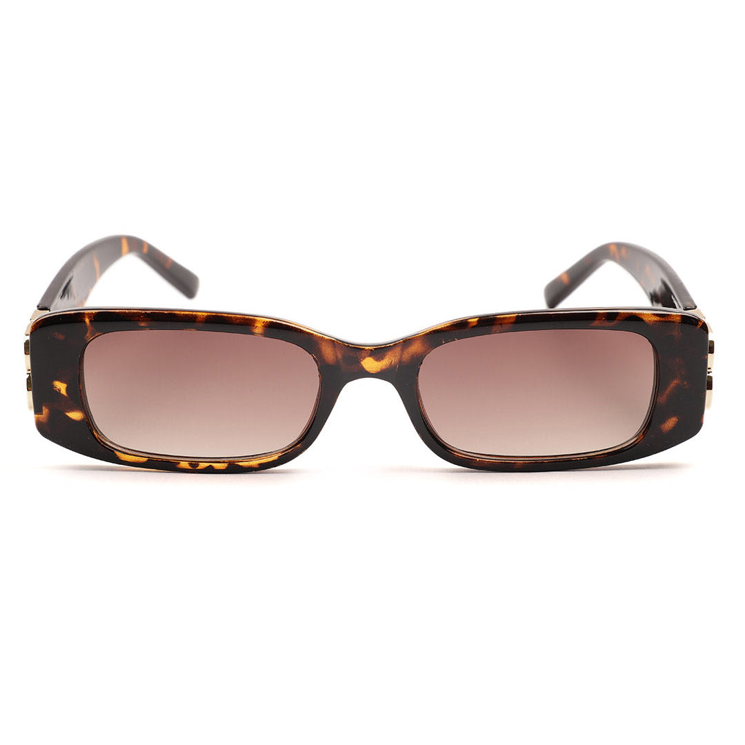 Slim Rectangular Monogram Temple Sunglasses