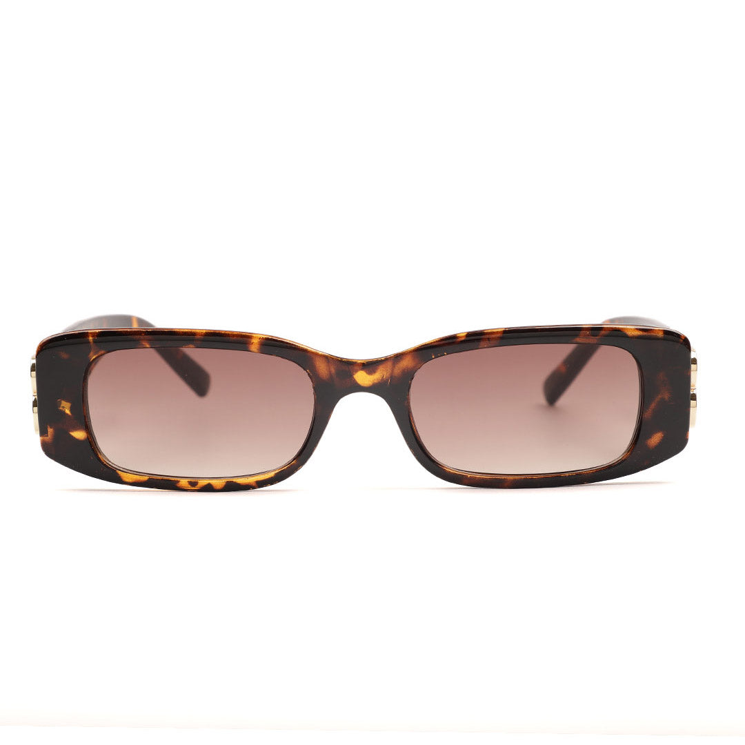 Slim Rectangular Monogram Temple Sunglasses