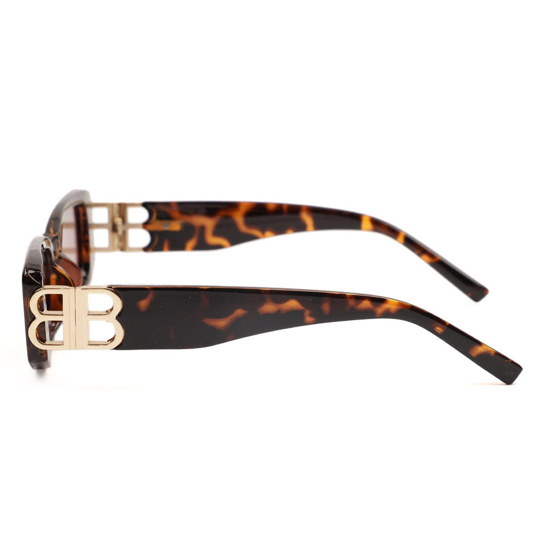 Slim Rectangular Monogram Temple Sunglasses