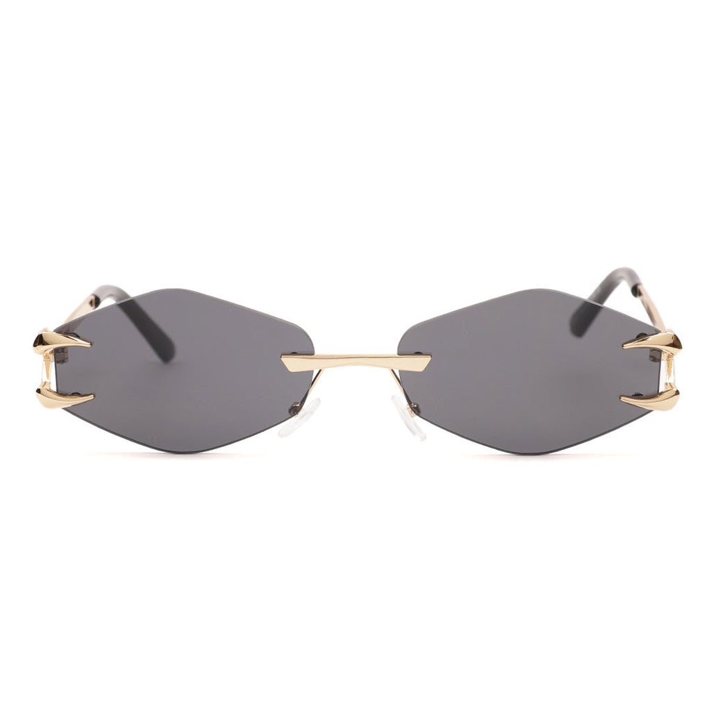 Geometric Hexagon Rimless Sunglasses