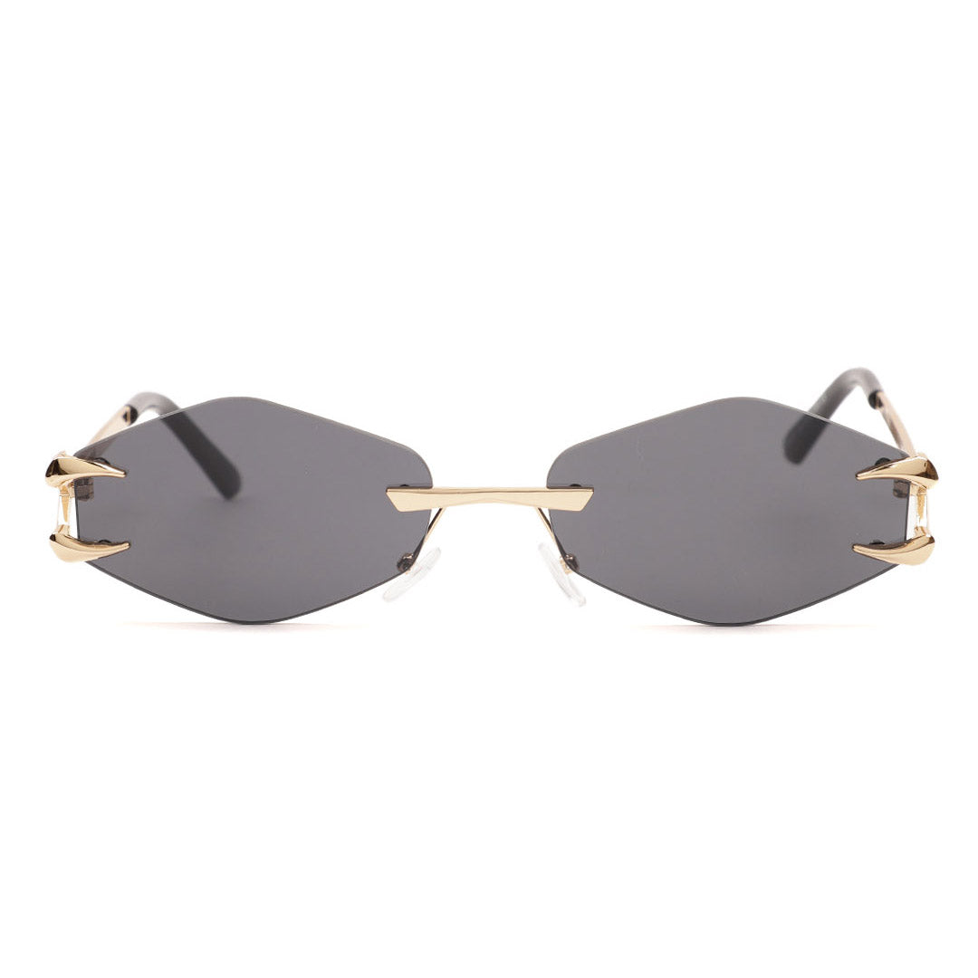 Geometric Hexagon Rimless Sunglasses
