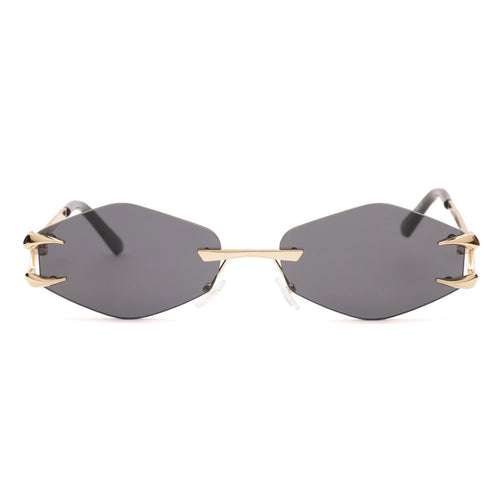 Geometric Hexagon Rimless Sunglasses