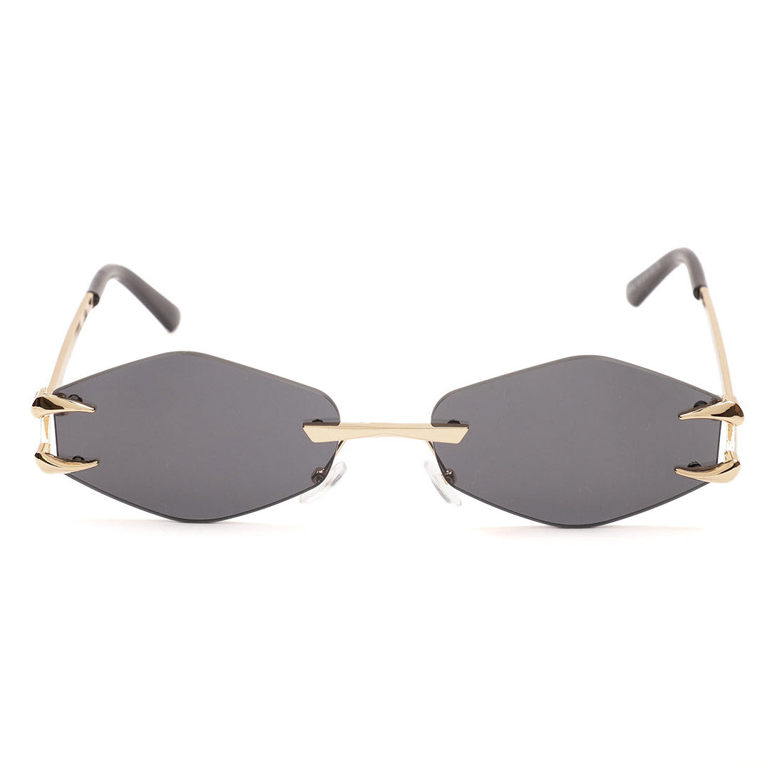 Geometric Hexagon Rimless Sunglasses