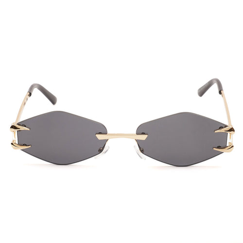 Geometric Hexagon Rimless Sunglasses