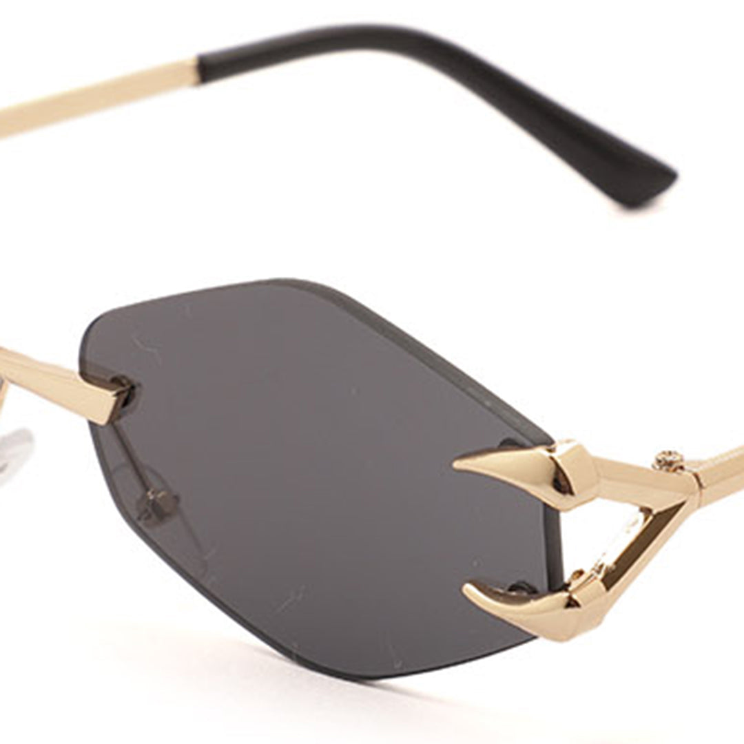 Geometric Hexagon Rimless Sunglasses