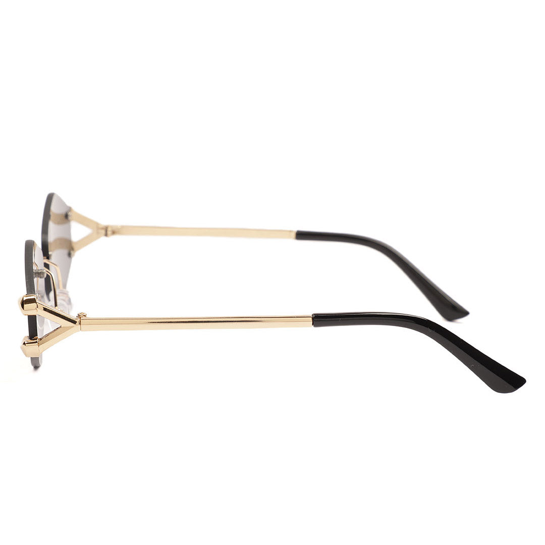 Geometric Hexagon Rimless Sunglasses