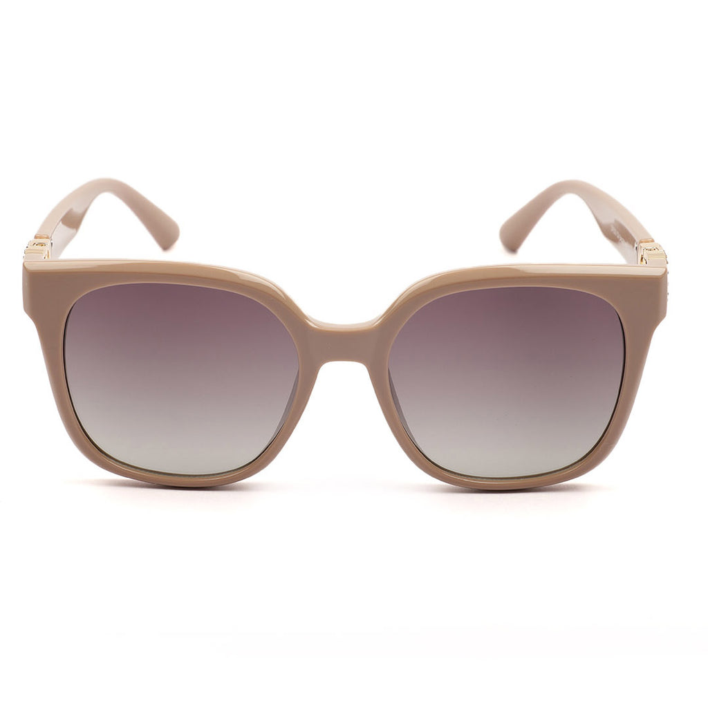 Rectangular Gold Logo Temple Sunglasses
