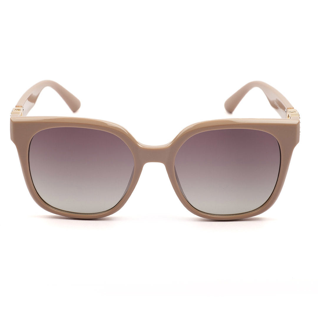 Rectangular Gold Logo Temple Sunglasses
