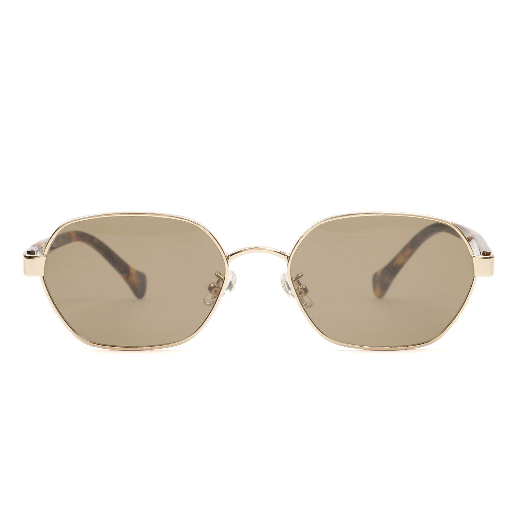 Minimalist Oval Silver Frame Sunglasses
