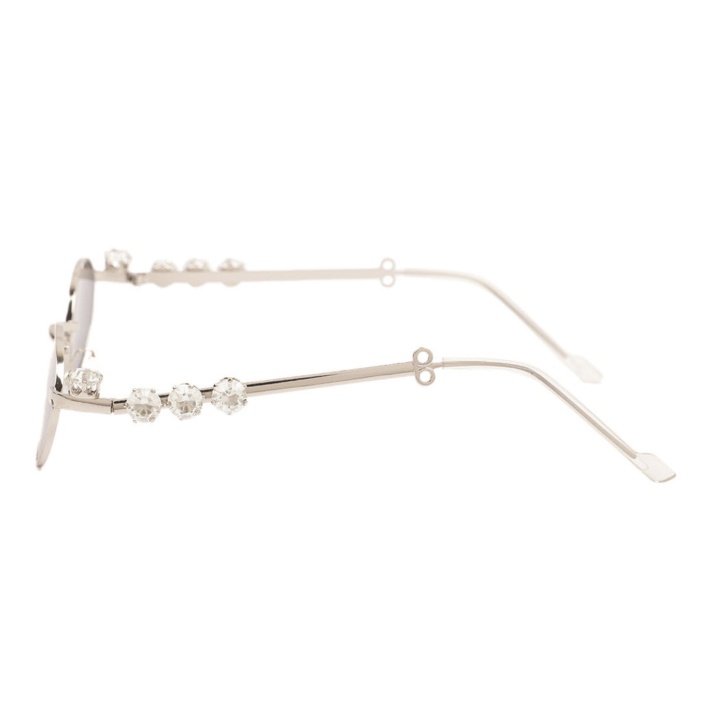 Retro Slim Oval Metallic Sunglasses