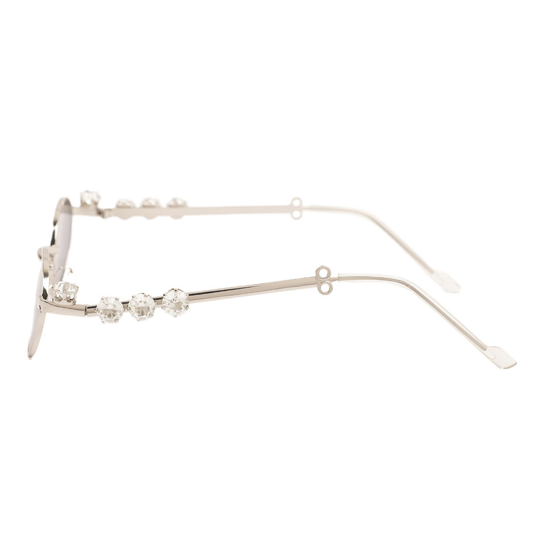 Retro Slim Oval Metallic Sunglasses