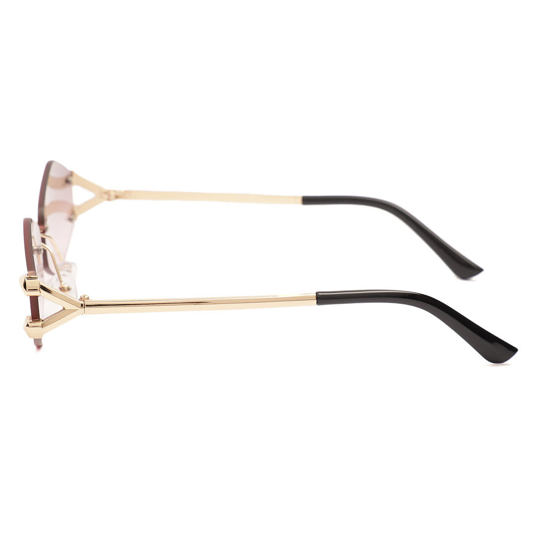 Geometric Hexagon Rimless Sunglasses