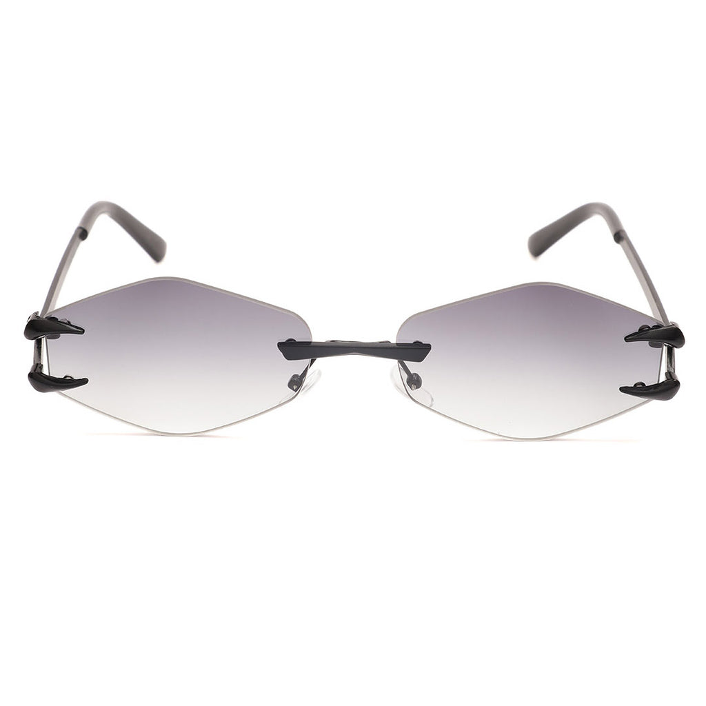 Geometric Hexagon Rimless Sunglasses