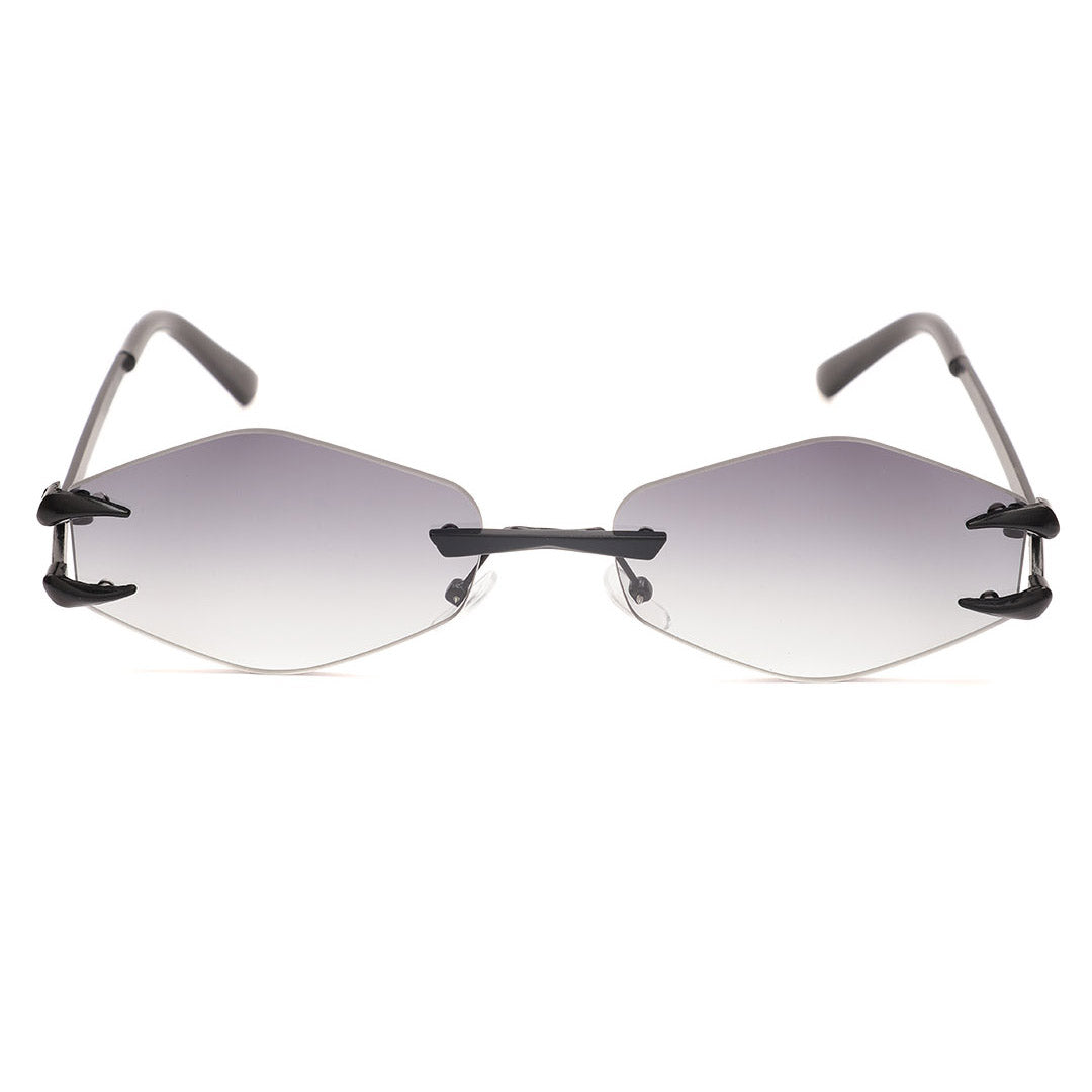 Geometric Hexagon Rimless Sunglasses