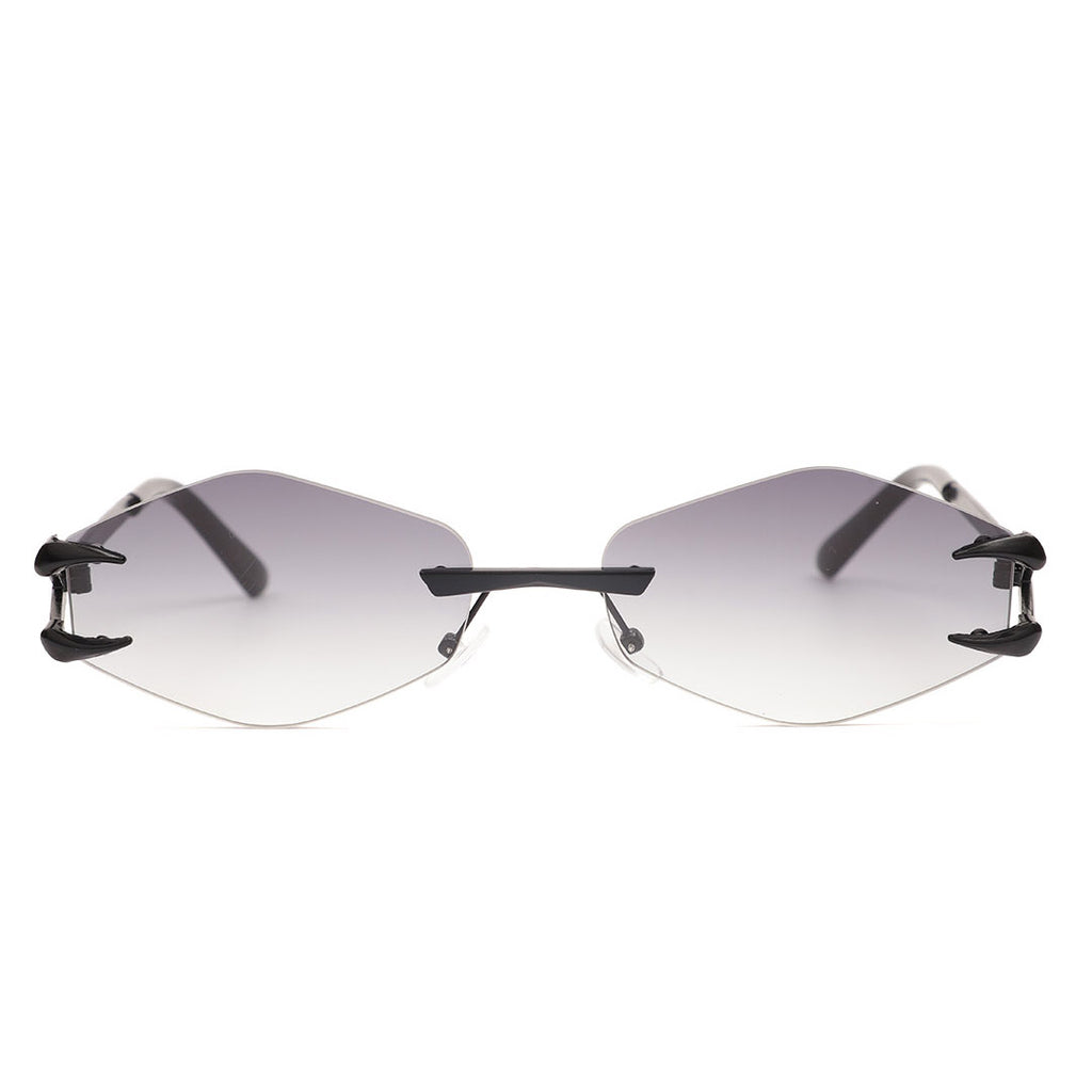 Geometric Hexagon Rimless Sunglasses