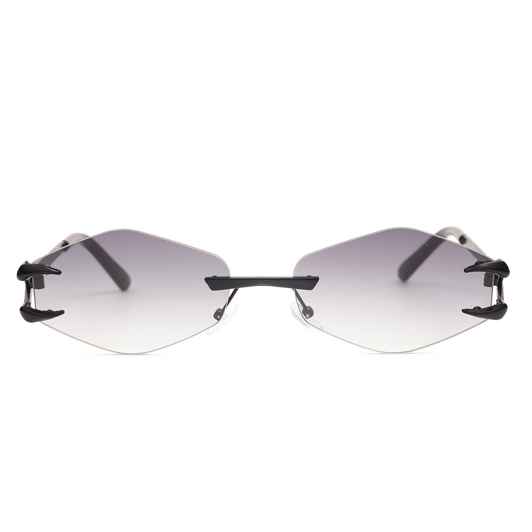 Geometric Hexagon Rimless Sunglasses
