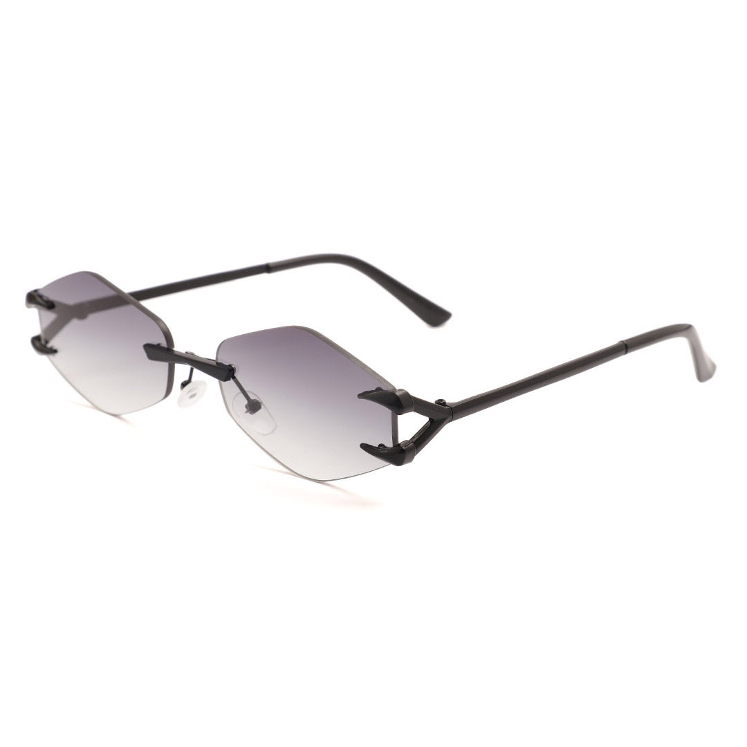 Geometric Hexagon Rimless Sunglasses