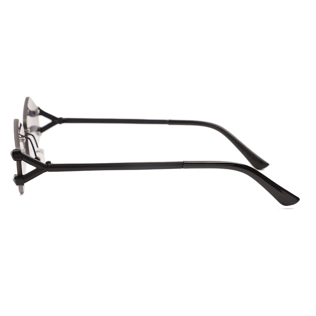 Geometric Hexagon Rimless Sunglasses