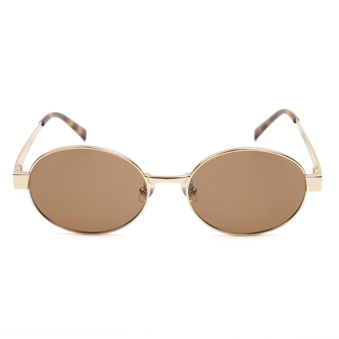 Sleek Round Metal Frame Sunglasses