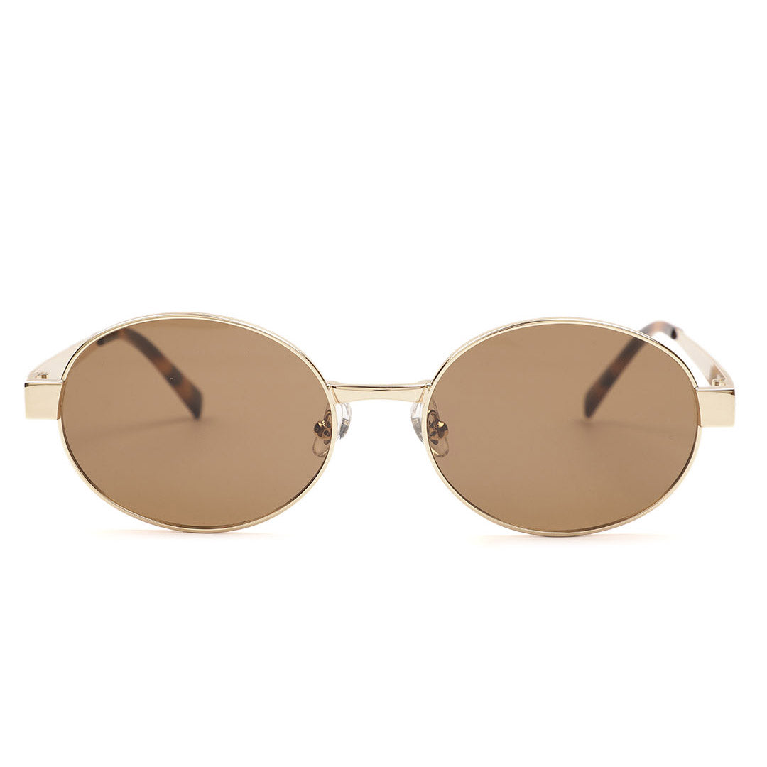 Sleek Round Metal Frame Sunglasses