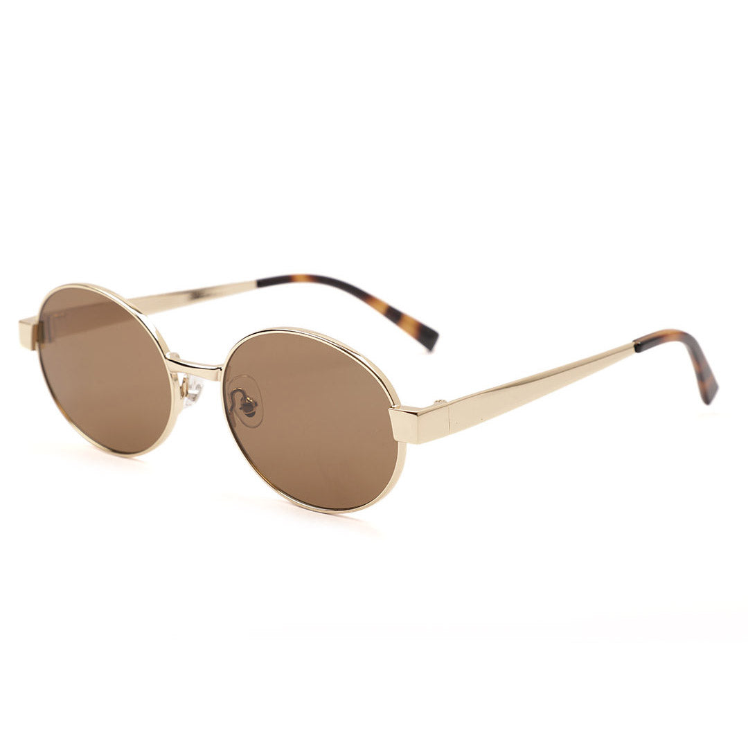 Sleek Round Metal Frame Sunglasses