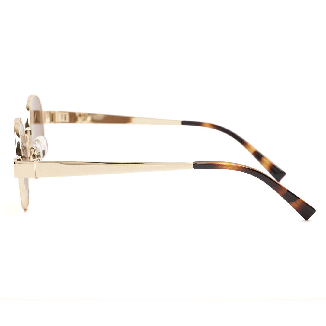 Sleek Round Metal Frame Sunglasses