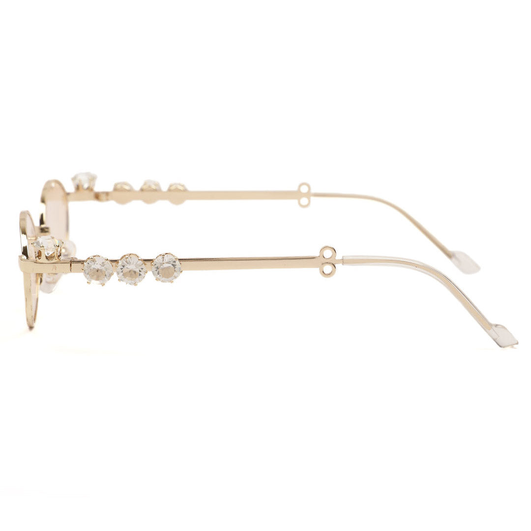 Retro Slim Oval Metallic Sunglasses