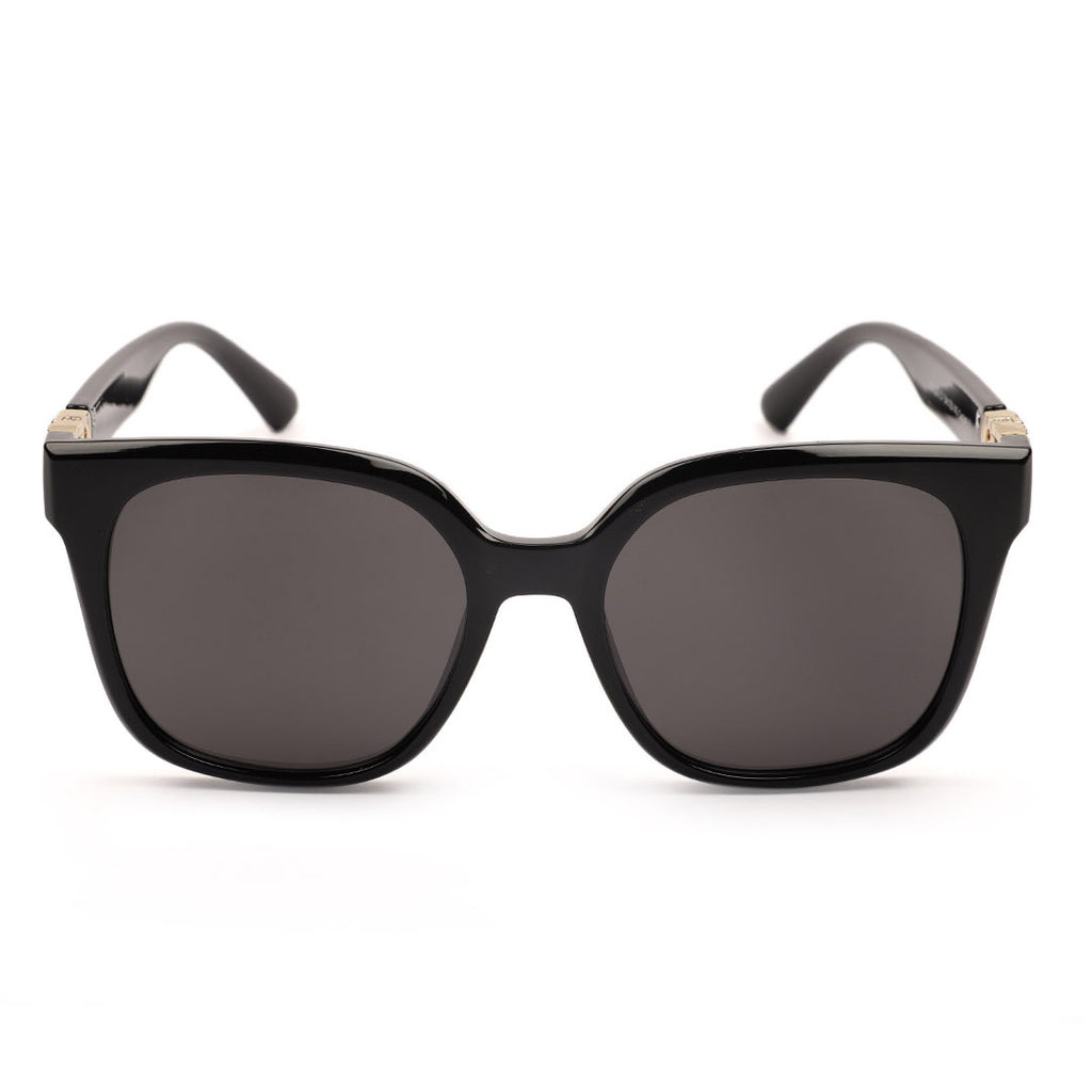 Rectangular Gold Logo Temple Sunglasses