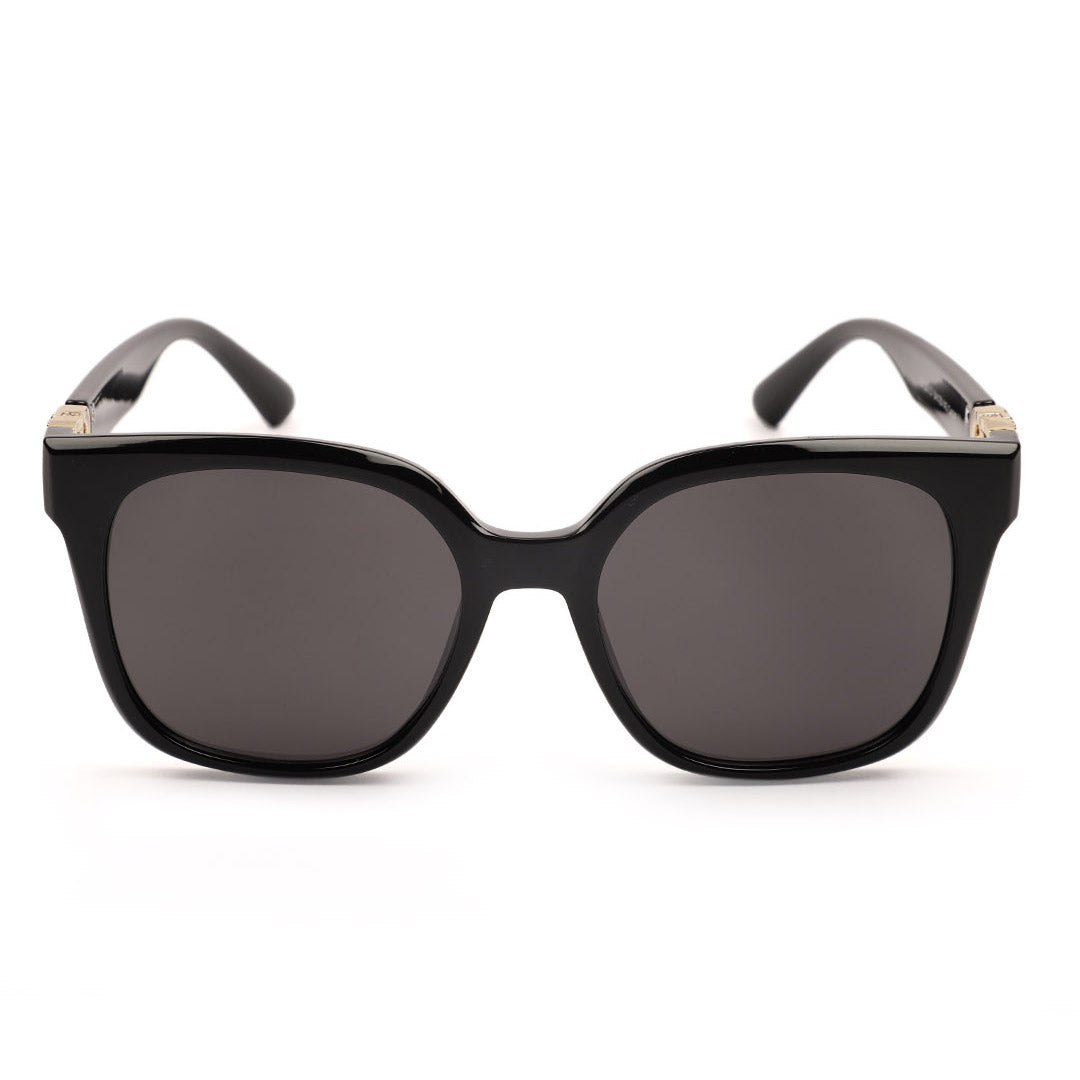 Rectangular Gold Logo Temple Sunglasses