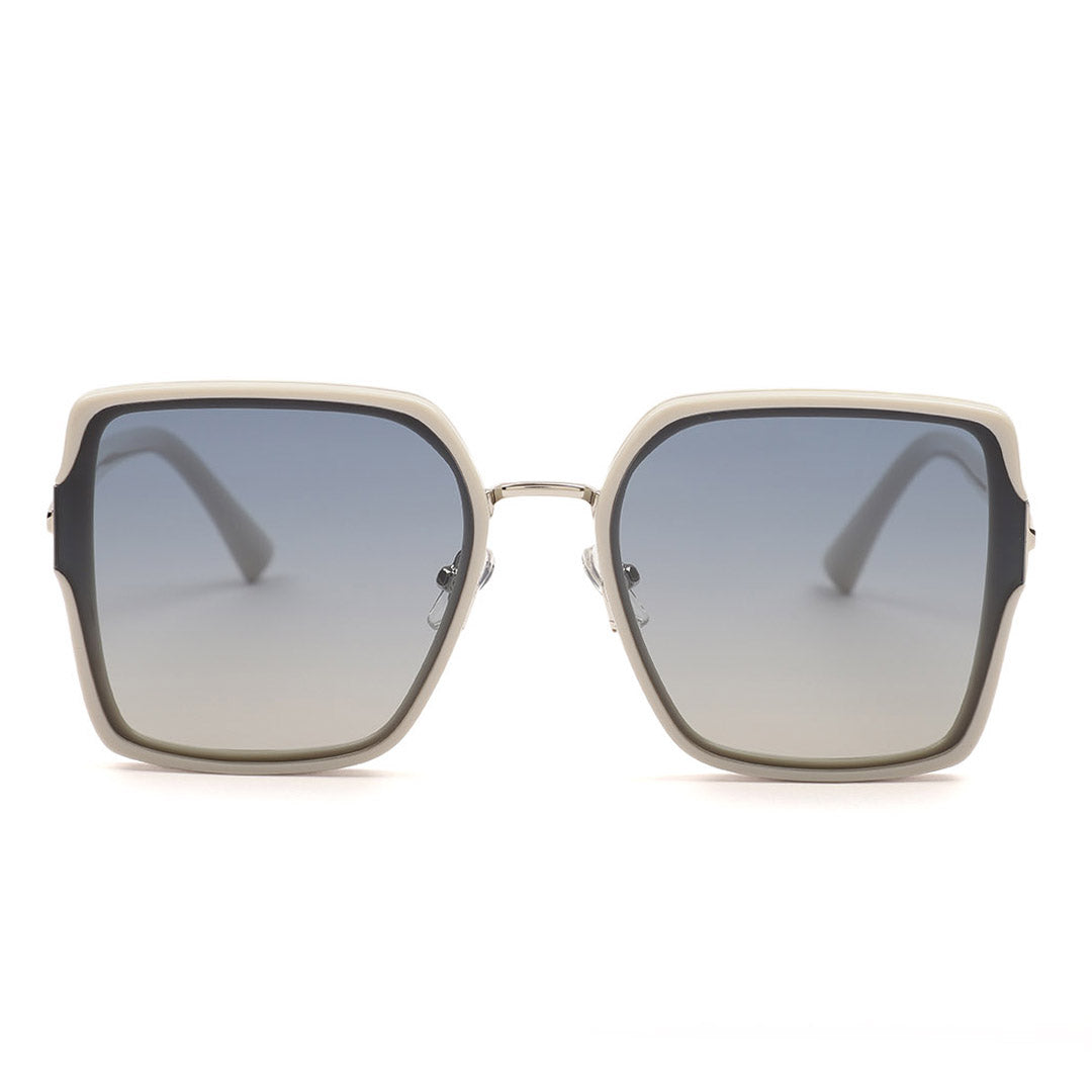 White Frame Square Statement Sunglasses
