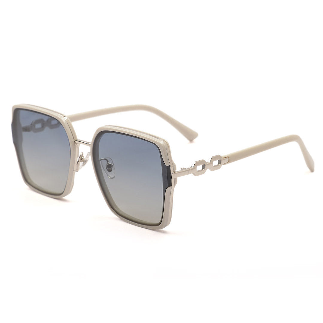 White Frame Square Statement Sunglasses