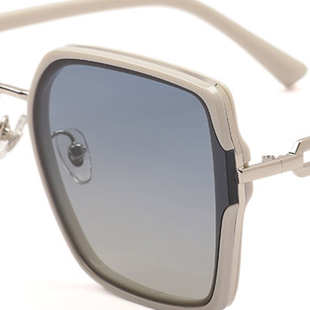 White Frame Square Statement Sunglasses