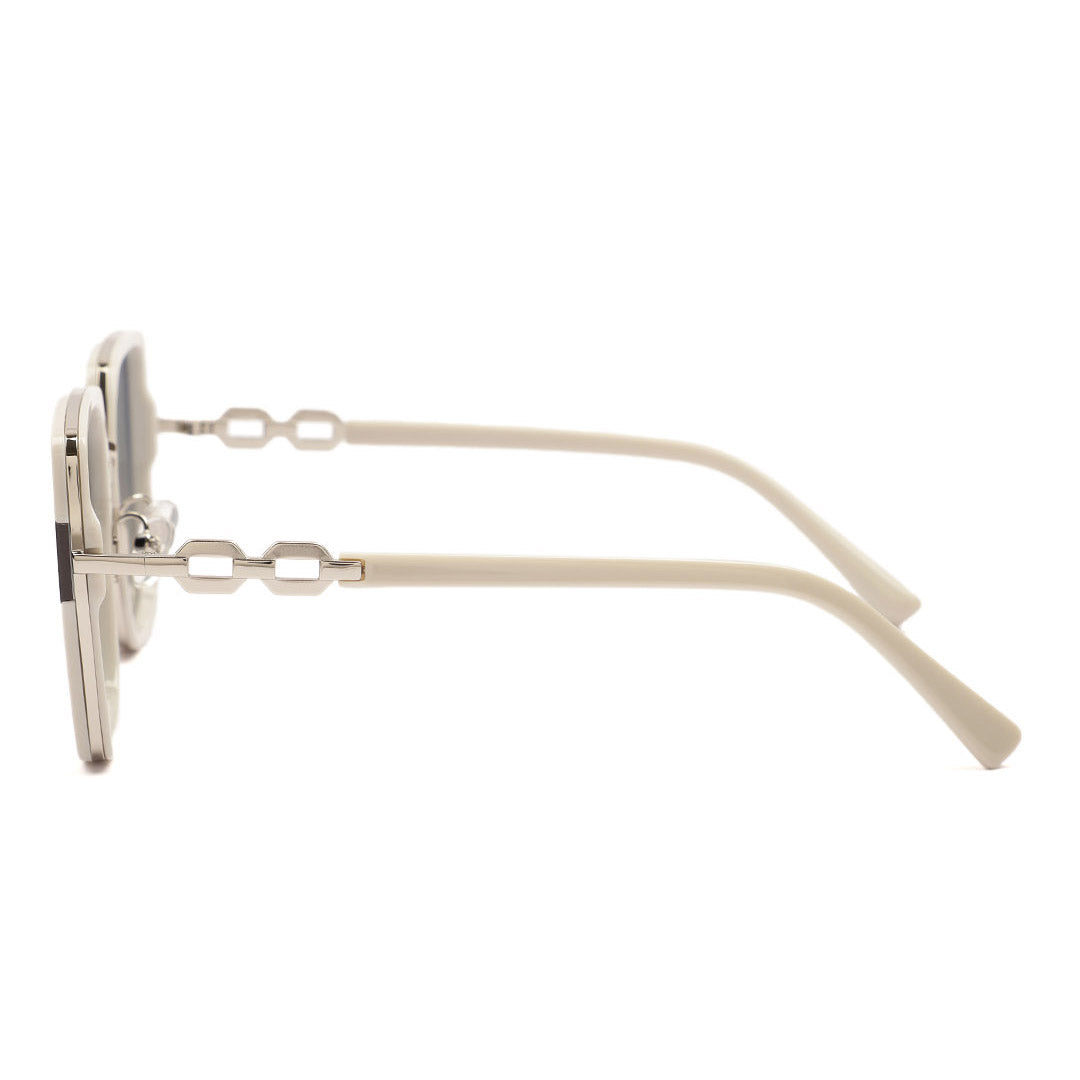 White Frame Square Statement Sunglasses