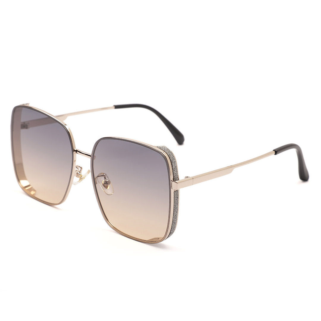 Oversized Square Glitter Frame Sunglasses