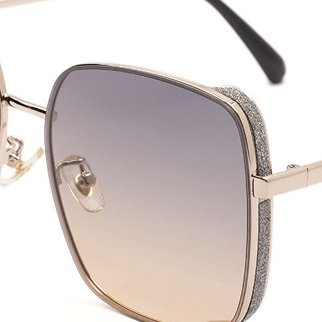 Oversized Square Glitter Frame Sunglasses