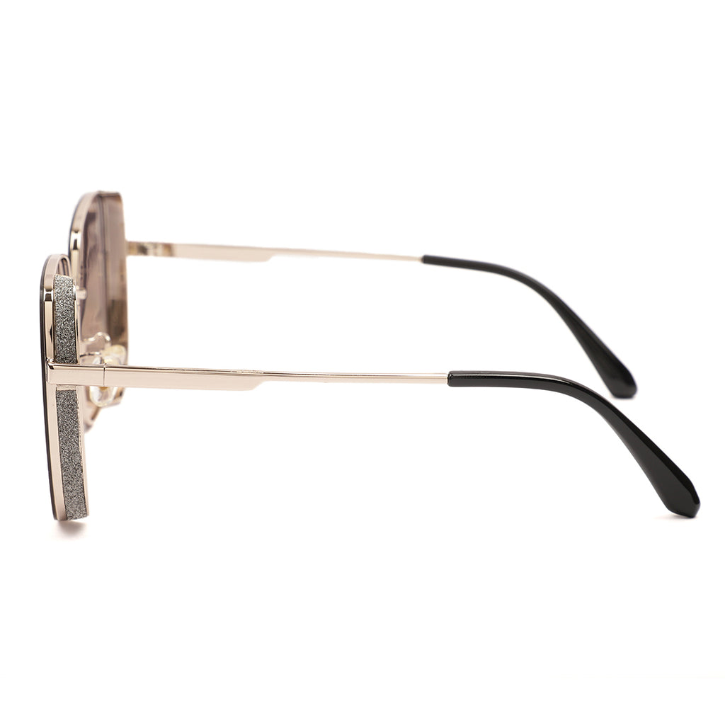 Oversized Square Glitter Frame Sunglasses