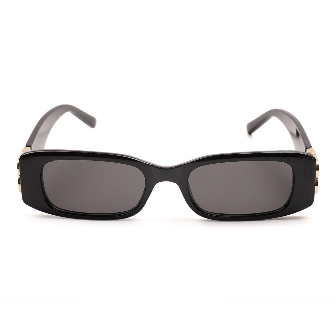 Slim Rectangular Monogram Temple Sunglasses